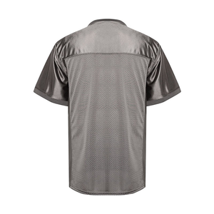 Custom Premium American Football Practice Jersey Short <b>Grey</b> Mesh Team Training Top Breathable Lightweight Anti-Bacterial - Product Image 3