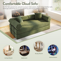 Sofá Cama Convertible Modular de Corduroy, Sofá Comprimido en Caja, Sofá Cama Extraíble para Sala de Estar, Dormitorio, Estudio