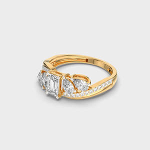 Bague en or massif 14 carats avec émeraude et diamants pour femmes, bijoux fins élégants, fournisseur en gros en ligne, exportateur - Product Image 5