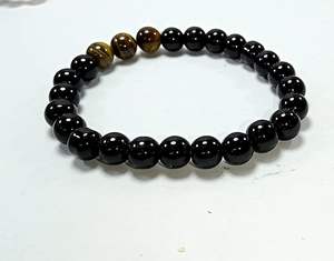 Crystal <b>bracelet</b> Black Obsidian & Tiger eye Round <b>Beads</b> <b>Bracelet</b> 8mm Stone Gemstone Fashion <b>Men</b> and Women Gift Energy - Product Image 6