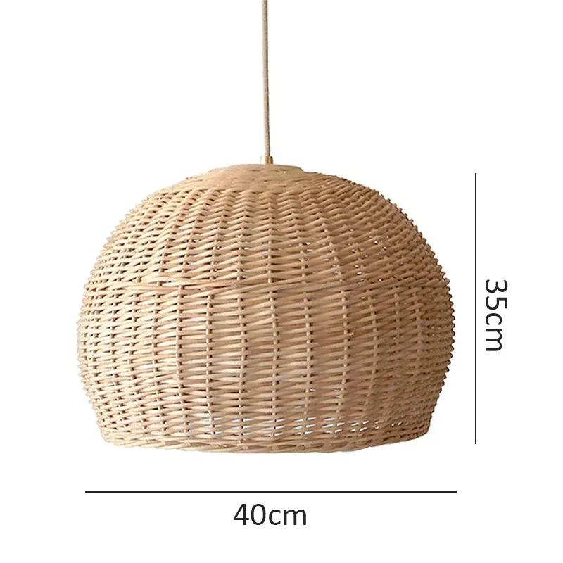 High quality traditional rattan lampshade fiber frame rattan lampshade home decoration chandeliers pendant lights