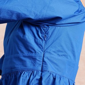 Nuevo y elegante vestido Midi informal para mujer, personalizado, sólido, elegante, corte de cintura, último diseño, mangas abullonadas, hecho en La India - Product Image 5