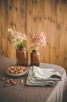 Serviettes de table en lin naturel de style européen, faites à la main, bio, lourdes, rustiques, de différentes couleurs, coins mitrés