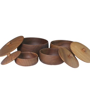 <b>Hot</b> Selling Natural Acacia Wooden Bowls Salad Bowls For Serving and Kitchen Accessories Wholesale From Vietnam Manufacturer - Product Image 1