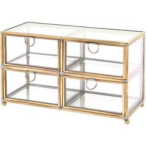 Decorative Brass <b>Glass</b> <b>Jewelry</b> <b>Box</b> with Artistic Craftsmanship and Eco-friendly Materials for Sustainable Gifting - Product Image 4