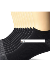 Chaussettes habillées basses en coton rembourrées pour hommes, lot de 10, anti-bactériennes, séchage rapide, automne, importées, lavables en machine, Bangladesh