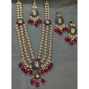 Conjunto de Joyería Fina y Nupcial Twini an 287 MK/D-4, Collar, Pendientes y Brazalete de Moissanita, Mehandi y Kundan, Chapado en Oro de 24K, Estilo Clásico - Product Image 2