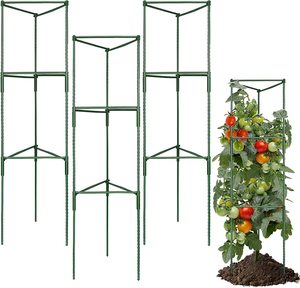 Lot de 4 Cages à Tomates en Métal de 150 cm de Hauteur pour Plantes Grimpantes et Fleurs de Jardin - Product Image 1