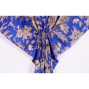 Caftán Casual de Lujo y Comodidad, Tejido de Algodón Transpirable de Alta Calidad, Manga Corta, Ropa de Playa para Mujer, Ecológico, Cuello en V Midi - Product Image 3