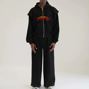 Ensemble de survêtement d'hiver pour homme personnalisé, respirant, 100% coton, jogging, survêtement, faible MOQ, forte demande, streetwear, vêtements de sport - Product Image 1