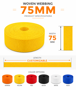 Rouleau de sangle en polyester de 3 pouces, résistance à l'usure supérieure pour la fabrication de sangles à cliquet et la fixation de cargaisons, usine OEM - Product Image 3