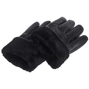 Guantes de cuero de oveja para conducción al aire libre, de lujo, cálidos, suaves e informales, color negro, novedad - Product Image 6