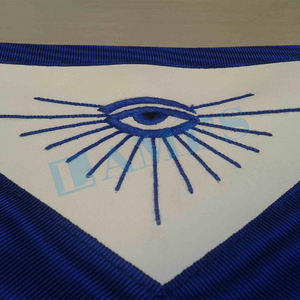 Gran oferta 2025 Blue Lodge Masters Mason delantal bordado a mano con lentejuelas insignia para coser precio bajo Premium Masonic Regalia - Product Image 5