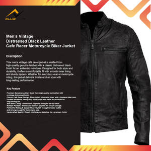 เสื้อแจ็กเก็ตผ้าใบขนแกะสีดำสำหรับบุรุษวินเทจระบายอากาศได้ดีกันลมฤดูหนาวคาเฟ่ - Product Image 6