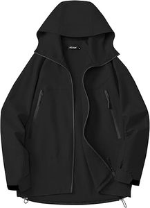 เสื้อแจ็คเก็ตวินด์เบรกเกอร์แบบมีฮู้ดสำหรับผู้ชาย ไซส์ใหญ่  สำหรับกิจกรรมกลางแจ้ง กันลม สไตล์ลำลอง ปิดด้วยซิป  สไตล์ไฮสตรีท - Product Image 4