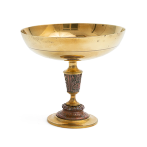 Cuenco de Pedestal de latón de alta calidad con acabado pulido grabado para mesa de cocina cuenco para servir vajilla cuenco - Product Image 1