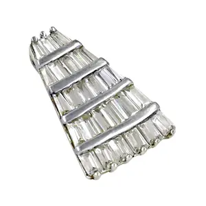 Pendentif en zircone cubique taille baguette argenté pour femme, bijoux en cristal, cadeaux, breloques - Product Image 3