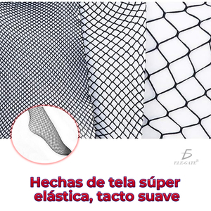 Calze a Rete Sottili Estive Elasticizzate a Vita Alta, Sexy Trasparenti, a Compressione Anti-embolismo, Termiche, in Nylon con Stampa Solida - Product Image 4