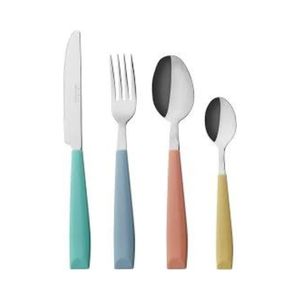 Ensemble de couverts en acier inoxydable de qualité supérieure, manches multicolores, lourds et robustes, pour services de restauration - Product Image 1