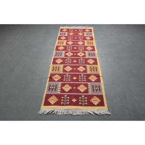 2.5x6.6 ft Turkish Vintage Rug, <b>Runner</b> Rug, <b>Red</b> Animal Print Rug - Product Image 5