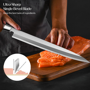 Couteaux de cuisine professionnels en acier Damas de haute qualité, personnalisés en gros, PRESTIGE BLADES, pour sashimi, sushi, poisson, manche en bois - Product Image 3