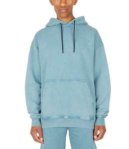 Conjuntos cortos vintage de algodón de alta calidad con logotipo personalizado para hombre, chándal lavado ácido con estampado de diamantes de imitación, ropa de calle de invierno - Product Image 3