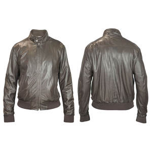 Chaqueta clásica de cuero de piel de vaca para Otoño e Invierno para hombre, abrigos transpirables con cuello levantado y chaqueta tejida no tejida para hombre - Product Image 4