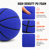 Balón de Baloncesto de Espuma PU para Jugar en Interiores, Tamaño 7, 29.5 Pulgadas, 340g, Suave al Tacto, Bajo Ruido, con Logotipo Personalizado de Fábrica OEM