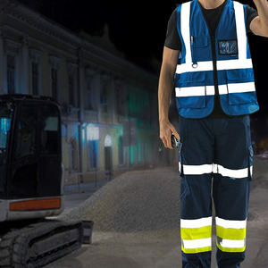 Gilet de sécurité en polyester haute visibilité avec tissu néon pour les travailleurs en extérieur, les coureurs, le personnel de circulation, téléchargé par Dress Sports - Product Image 6