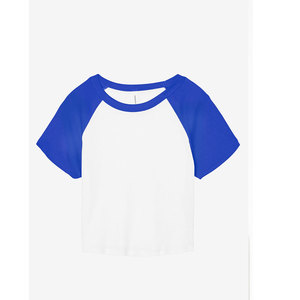 Camisetas de Manga Raglán con Apliques 3D para Mujer, Primavera-Verano, Cuello Redondo, Estilo Y2K, Lindas para Salir, Camisetas Cortas - Product Image 6