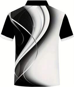 Polo de algodón ajustado para hombre, camiseta informal transpirable de manga corta con logotipo bordado personalizado, polo con contraste de color - Product Image 1