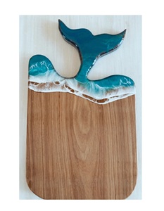 Tabla de cortar de queso de resina de madera hecha a mano india, utensilios de cocina personalizados para mesa decorativos hechos a mano por el fabricante en India - Product Image 3