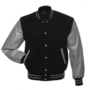 Blouson aviateur imprimé design personnalisé Blouson d'hiver Letterman baseball Vestes en laine et en cuir pour homme - Product Image 5