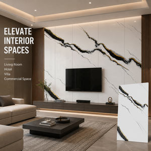 Panneau mural en PVC brillant minimaliste MORLENX, effet marbre <span class=keywords><strong>blanc</strong></span>, <span class=keywords><strong>noir</strong></span> <span class=keywords><strong>et</strong></span> or UV, pour salon <span class=keywords><strong>et</strong></span> <span class=keywords><strong>mur</strong></span> d'accent d'hôtel - Product Image 4