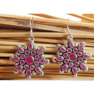 Boucles d'oreilles en rubis naturel faites à la main en argent sterling 925 avec finition or rose cadeau élégant pour Her-E0695-GS - Product Image 4