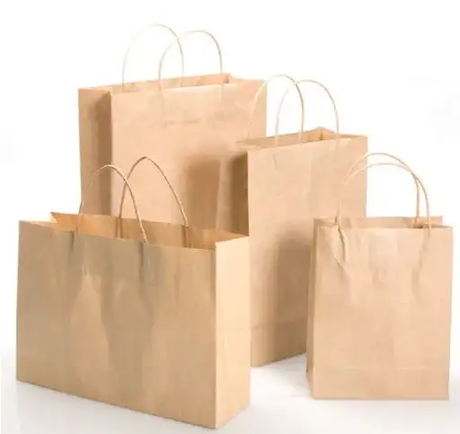 Horizontal Paper Packaging Box Rectangle Kraft Paper Bag Customized Shape Acceptable Paper Bags