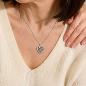 Jeulia Custom Mother & Child <b>Tree</b> of Life Heart <b>Necklace</b> with Moissanite Birthstone - Product Image 4