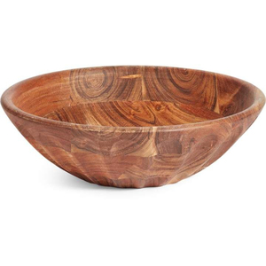 Bol de service rond en bois d'acacia naturel artisanal en gros, bol en bois brun écologique pour la maison, le restaurant, l'hôtel - Product Image 5