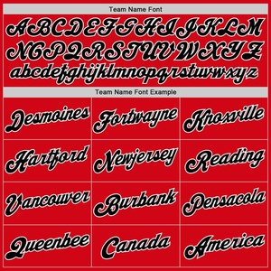 Camiseta de béisbol con estampado de punto acanalado auténtico en rojo, blanco y negro personalizado con características transpirables de secado rápido - Product Image 5