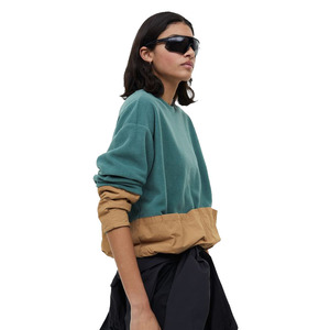 Qualité supérieure femmes couleur vert de mer résistance à l'eau couleur bloc de couleur sweat à col rond à vendre à bas prix - Product Image 2