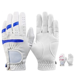 Professional PU Slip-Resistant Design Breathable Left Hand White Blue for Outdoor Sport Golf <b>Gloves</b> - Product Image 1
