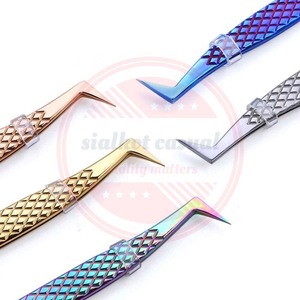 Pince à épiler professionnelle pour extension de cils Personnaliser les pinces à cils de haute qualité en acier inoxydable - Product Image 4