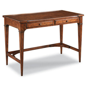Bureau d'écriture en bois massif Marseille avec plateau en pierre, poste de travail informatique rectangulaire DESK-0066 - Product Image 1
