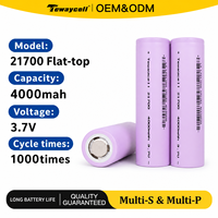 Batterie Li-ion rechargeable 21700 3,7 V 4000 mAh, cellule de batterie lithium haute puissance pour vélo électrique, outil électrique et stockage solaire