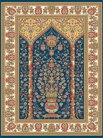 Tapis de prière fin en bambou Roma, imprimé numérique islamique turc, Sejadah gaufré, antidérapant, antibactérien, adapté aux animaux domestiques, 1 pièce