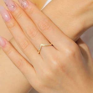 NOVAMART Fine Hallmark Fine Jewelry Silver V-Shaped <b>Gold</b> Plated <b>Ring</b> with Diamond & <b>Opal</b> Rhodium Elegant Vase Shaped for Gifts W - Product Image 1
