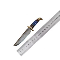 Couteau de Bushcraft à Haute Dureté Chasse EDC Lame Fixe à Bord Tranchant Couteau Tactique Couteau de Survie avec Étui en Cuir