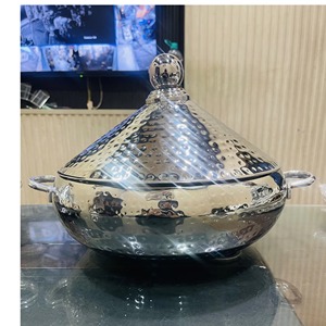 Calentador de alimentos de metal árabe con pantalla de acabado brillante antiguo para fiestas que sirven Uso de calentamiento - Product Image 1