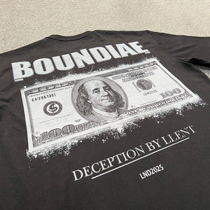 T-shirts graphiques Boxy surdimensionnés de haute qualité en coton pour hommes Style décontracté T-shirt lourd à grosses lettres imprimées pour hommes - Product Image 2