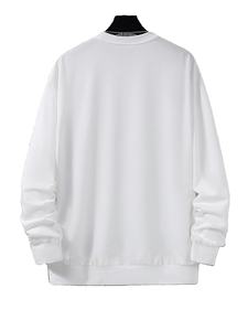 Sudadera de Cuello Redondo Blanca y Negra para Hombre, Informal, de Algodón y Felpa, para Invierno - Product Image 2